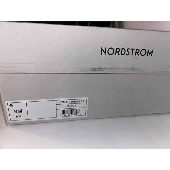 New Nordstrom Sz 9M Blk Nomacomb Lea Water Resist Zip Lug Sole Leather Moto Boot - Picture 6 of 8